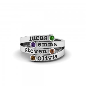 Four Birthstone Mothers Ring